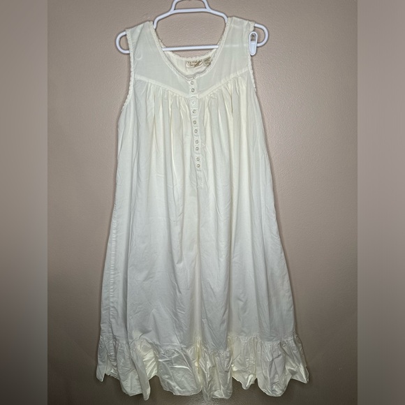 Victoria's Secret Other - Victoria’s Secret Vintage Cotton Nightgown Gold Label prairie Lace bride Size L